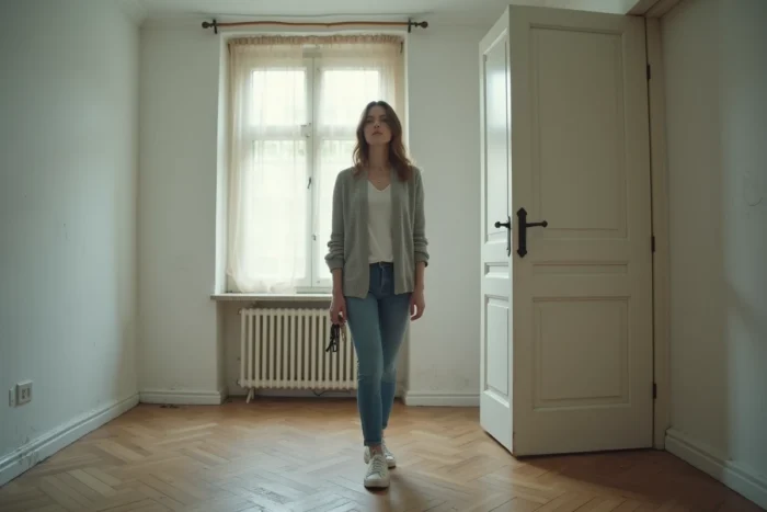 Locataire tenant des clés dans un appartement vide dans le cadre d'une location non déclarée